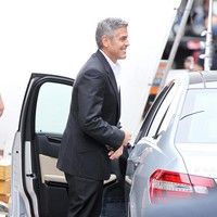 George Clooney on the set of a Mercedes Benz E300 L advert photos | Picture 78324